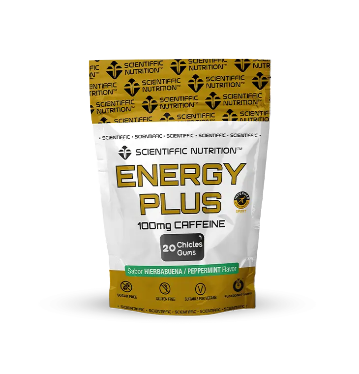 Chicles Energy Plus · Scientiffic Nutrition · 20 chicles