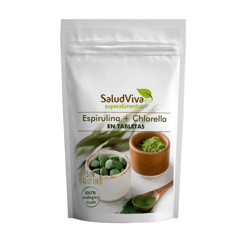 Chlorella + Spirulina en Tabletas · Salud Viva · 125 gramos