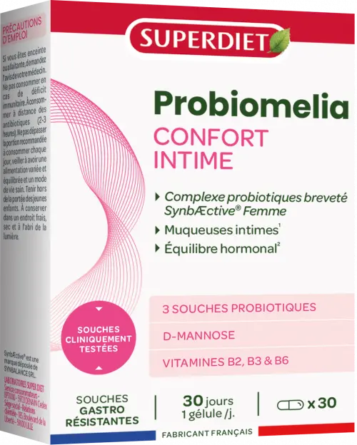 Complejo Flora Íntima PROBIOMELIA · Superdiet · 30 cápsulas