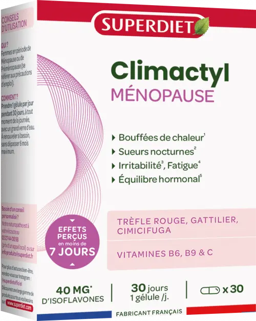Complejo Menopausia CLIMACTYL · Superdiet · 30 cápsulas