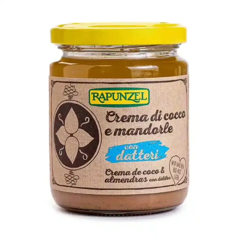 Crema de Almendras Tostadas con Coco y Dátil Rapunzel 250 G.