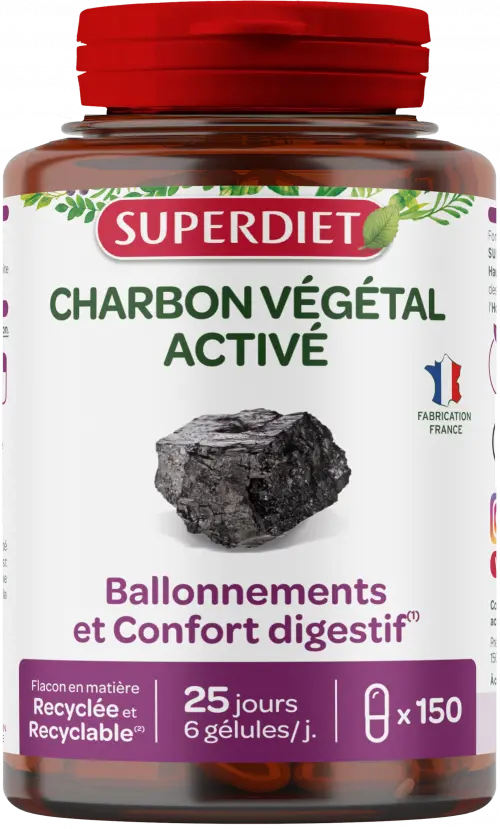 Digiaflore Carbón Vegetal · Superdiet · 45 cápsulas