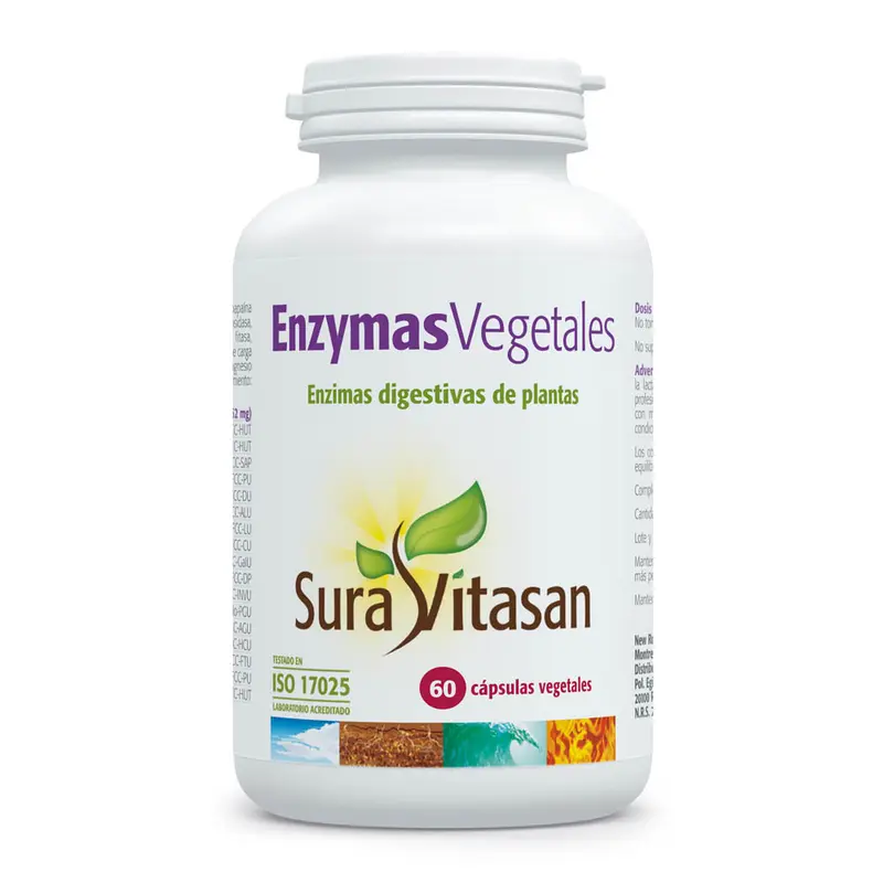 Enzymas Vegetales · Sura Vitasan · 60 cápsulas