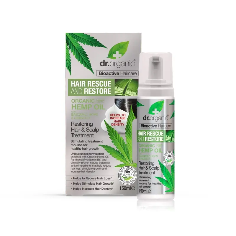 Espuma de Tratamiento Anticaída de Cáñamo · Dr Organic · 150 ml