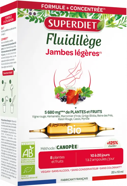 Fluidilege BIO · Superdiet · 20 ampollas