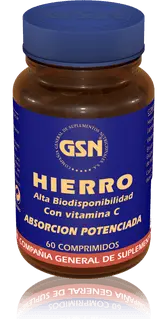 Hierro Bisglicinato + Vitamina C · GSN · 60 comprimidos