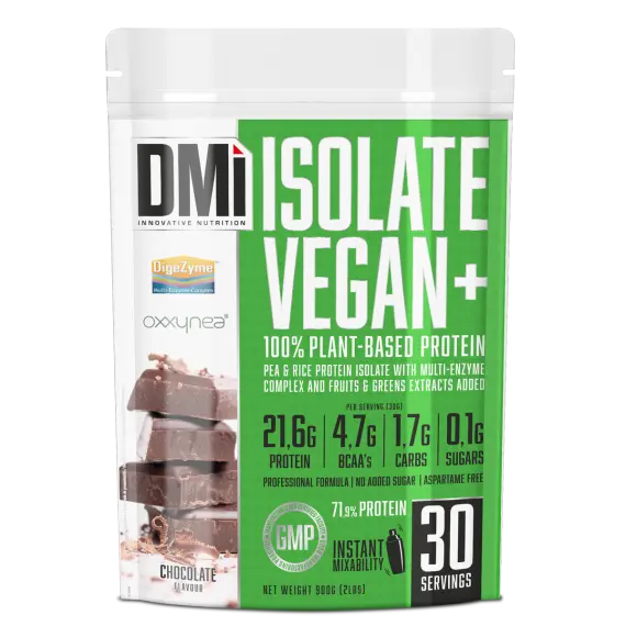 Isolate Vegan+ Chocolate · DMI Nutrition · 900 gramos