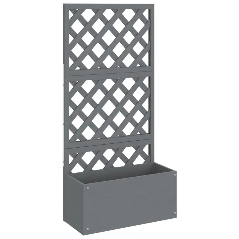Jardinera Con Enrejado Gris Wpc 65x33x135 Cm