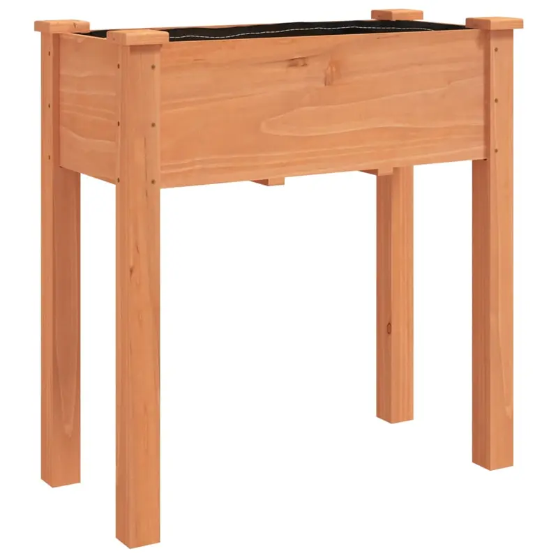 Jardinera Con Forro Interior Madera Abeto Marrón 71x37x76 Cm