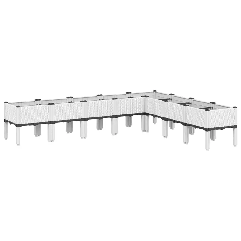 Jardinera Con Patas Pp Blanco 200x160x42 Cm