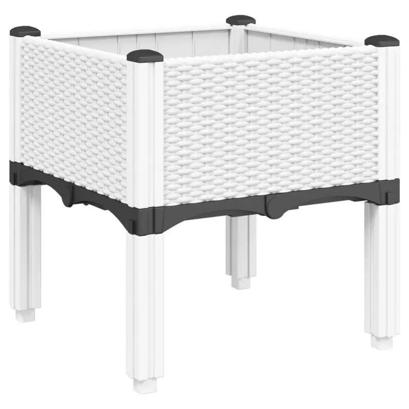 Jardinera Con Patas Pp Blanco 40x40x42 Cm