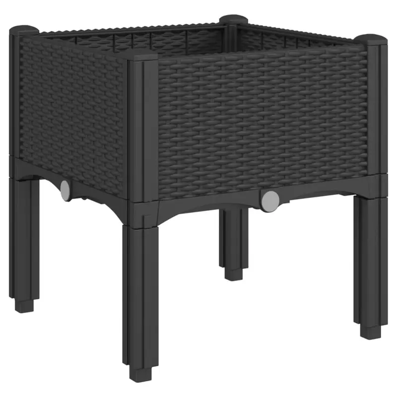 Jardinera Con Patas Pp Negro 40x40x42 Cm