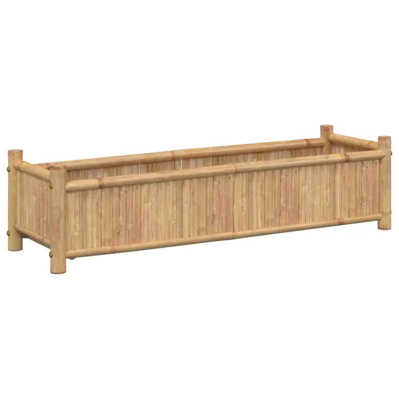 Jardinera De Bambú 100x30x25 Cm