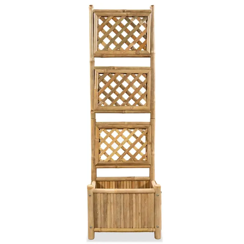 Jardinera De Jardín Con Enrejado Bambú 40 Cm