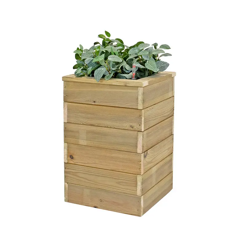 Jardinera De Madera Con Autorriego 40x40x60 Cm Nidum Basic Hortalia