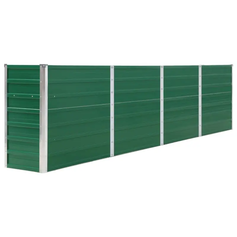 Jardinera Elevada De Acero Galvanizado Verde 320x40x77 Cm
