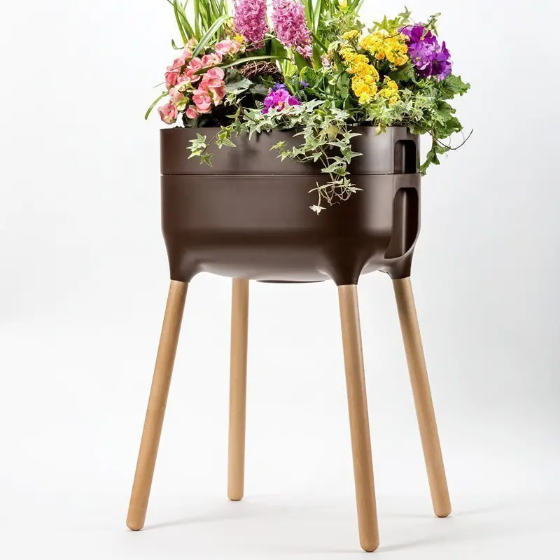 Jardinera Elevada Urbalive High Marrón Con Auto-riego