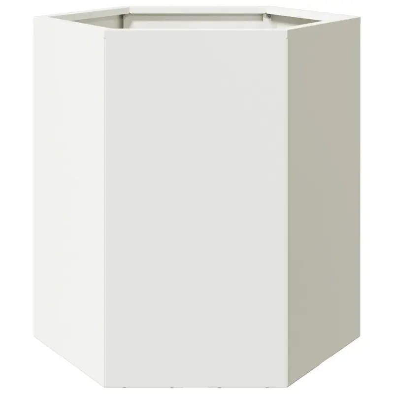 Jardinera Hexagonal Acero Blanco 46x40x45 Cm