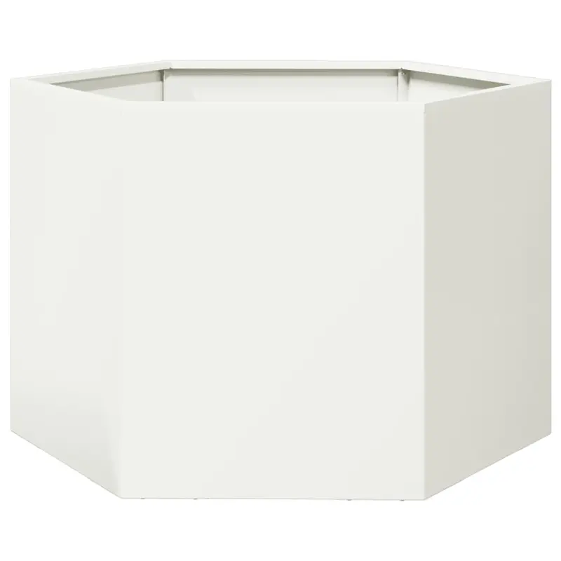 Jardinera Hexagonal Acero Blanco 69x60x45 Cm