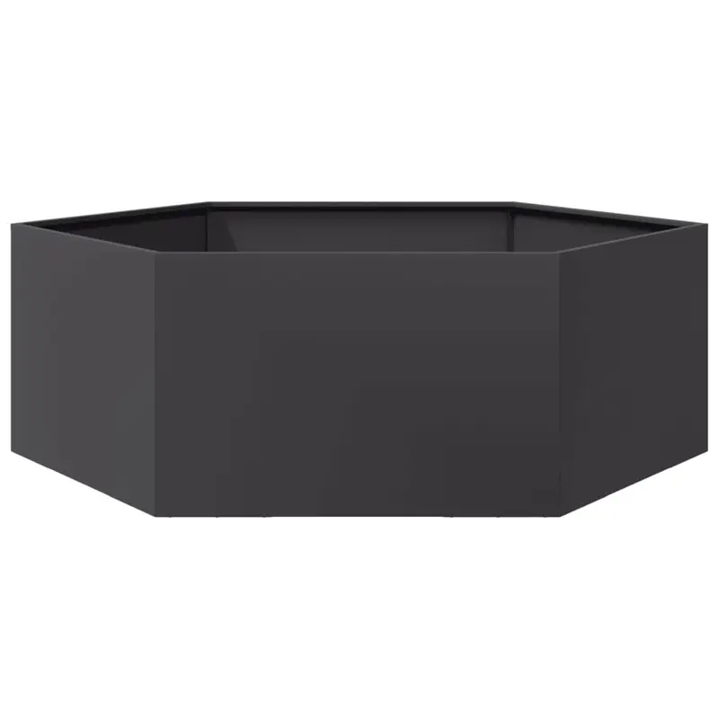 Jardinera Hexagonal Acero Negra 138x120x45 Cm