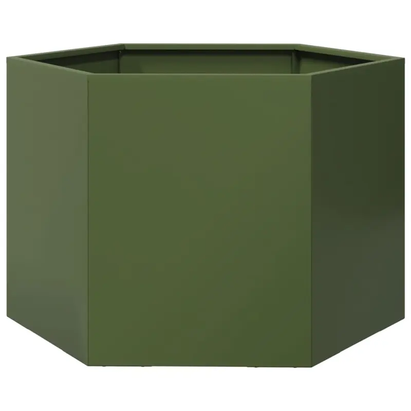 Jardinera Hexagonal De Acero Verde Oliva 69x60x45 Cm