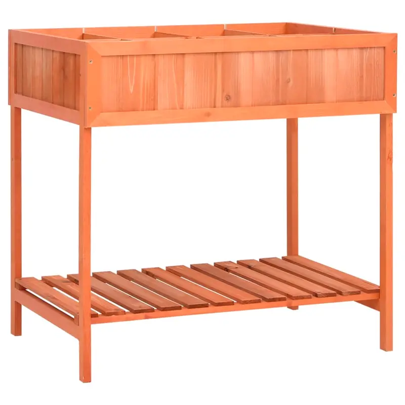 Jardinera Huerto Madera Maciza De Abeto 80x60x80 Cm
