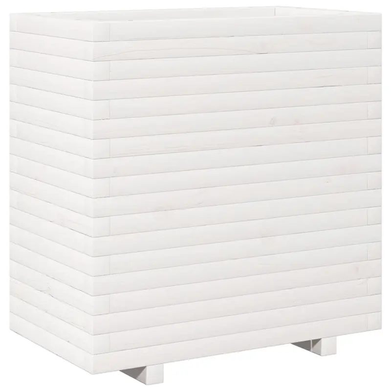Jardinera Madera Maciza De Pino Blanco 70x40x72,5 Cm