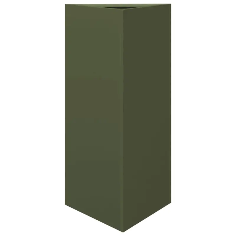Jardinera Triangular Acero Verde Oliva 40x34,5x75 Cm