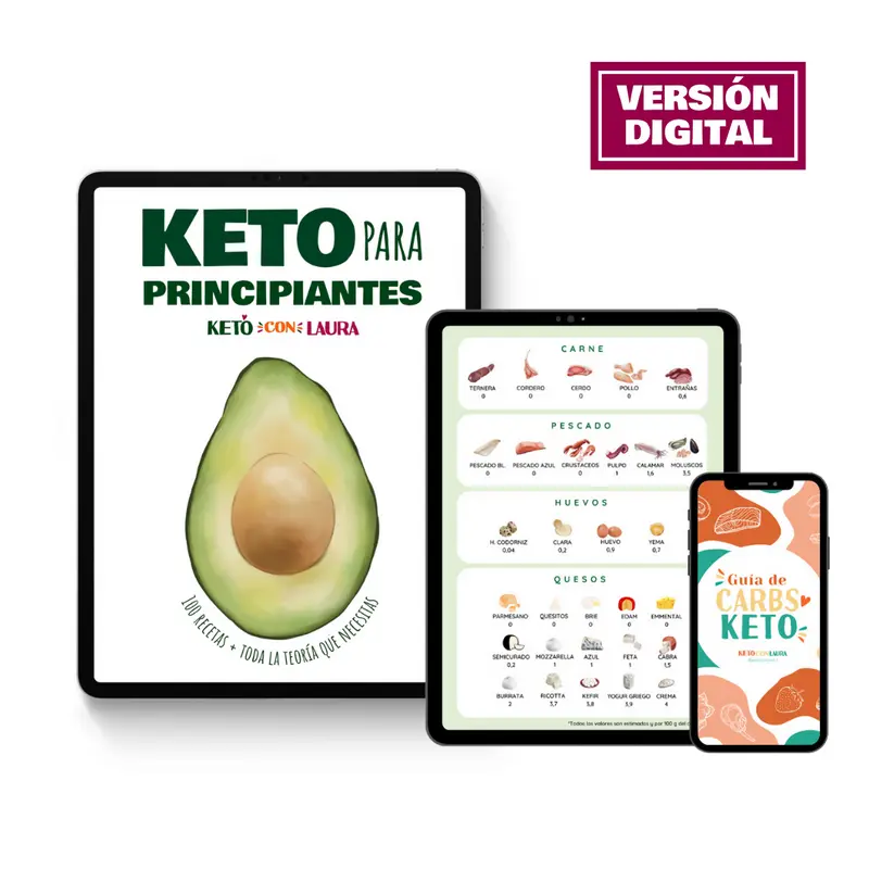 KETO PARA PRINCIPIANTES Y GUÍA DE CARBOHIDRATOS KETO + CONVERSIONES Y SUSTITUCIONES