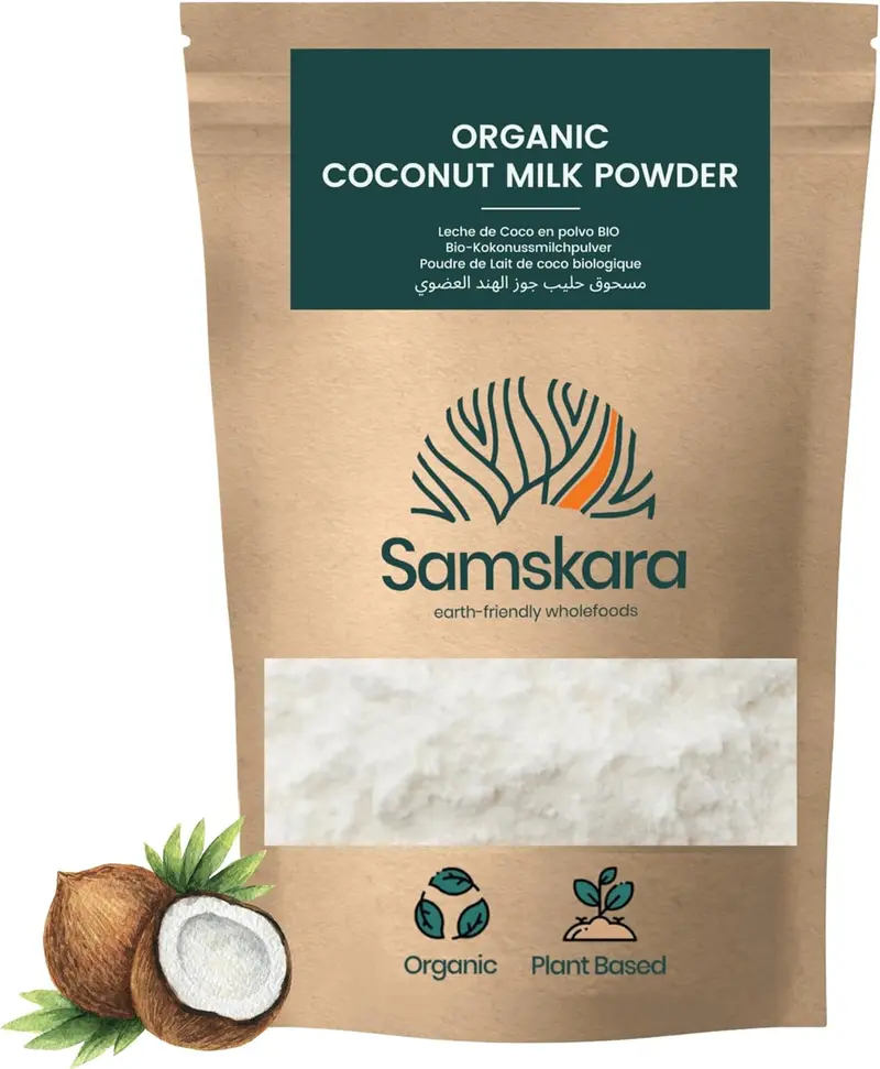 Leche De Coco En Polvo Bio - 500g | Bebida Vegetal Ecológica Vegana, Sin Lactosa, Sin Azúcares Añadidos, Sin Gluten