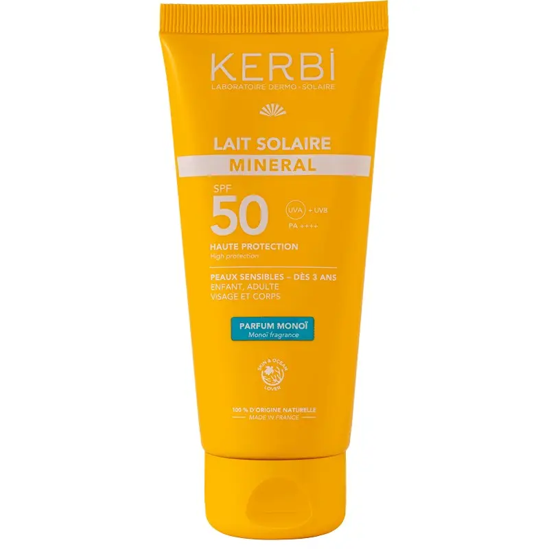 Leche Solar Mineral SPF50 con Monoï · Kerbi · 100 ml
