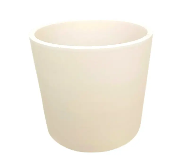 Macetero De Cerámica Cilindro Monocolor Blanco 40cm
