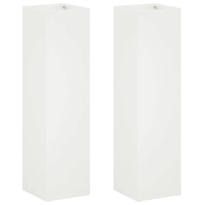 Macetero De Jardín 2 Uds. Blanco 20 X 20 X 75 Cm