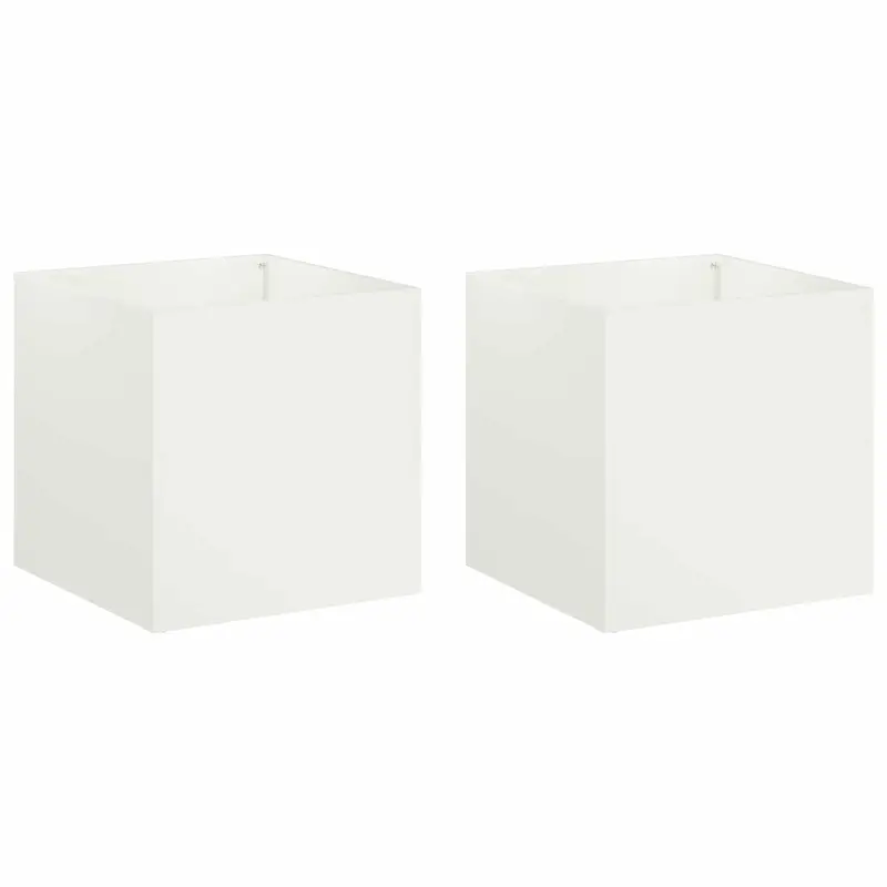 Macetero De Jardín 2 Uds. Blanco 35 X 35 X 35 Cm
