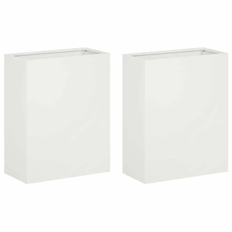 Macetero De Jardín 2 Uds. Blanco 40 X 20 X 40 Cm