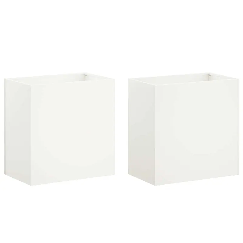 Macetero De Jardín 2 Uds. Blanco 50 X 30 X 50 Cm