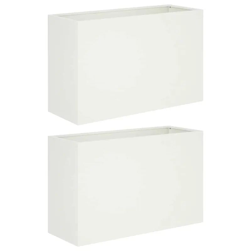 Macetero De Jardín 2 Uds. Blanco 80 X 30 X 50 Cm