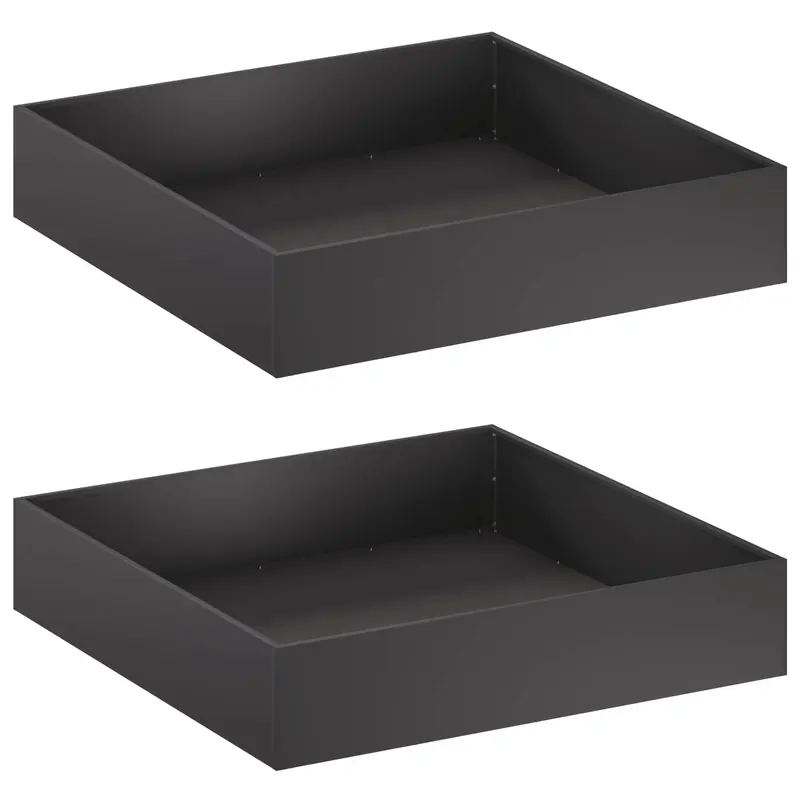 Macetero De Jardín 2 Uds. Negro 80 X 80 X 20 Cm