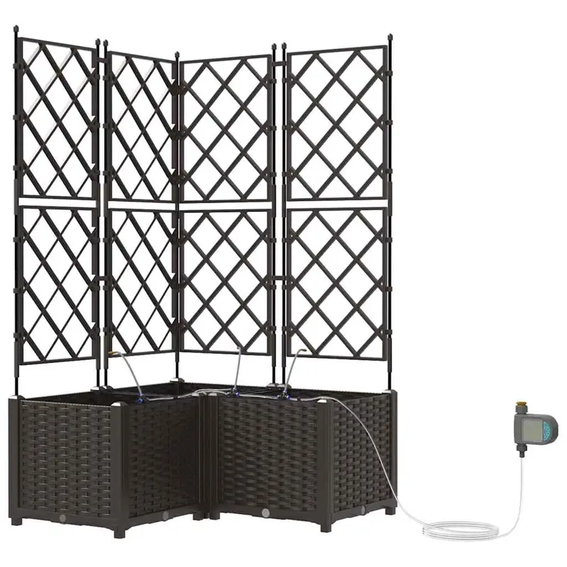 Macetero De Jardín 3 Uds. Marrón 80 X 80 X 142 Cm Pp