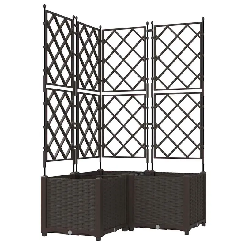 Macetero De Jardín 3 Uds. Marrón 80 X 80 X 143 Cm Pp