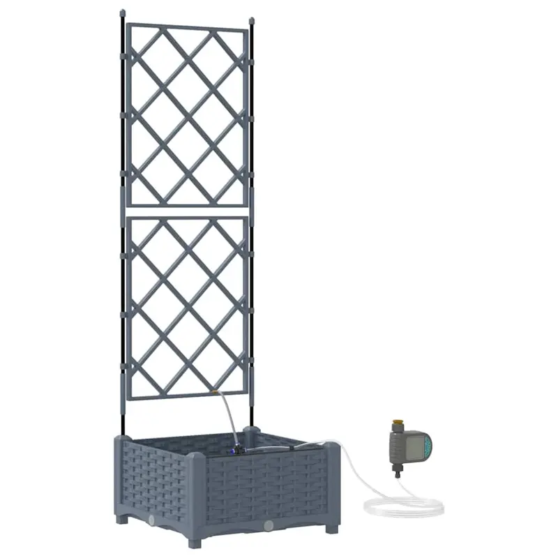 Macetero De Jardín Gris Claro 40 X 40 X 126 Cm Pp