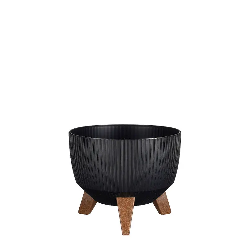 Macetero Negro Plástico Reciclado 24cm