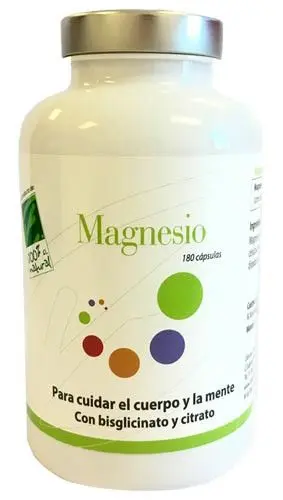 Magnesio · 100% Natural · 180 cápsulas