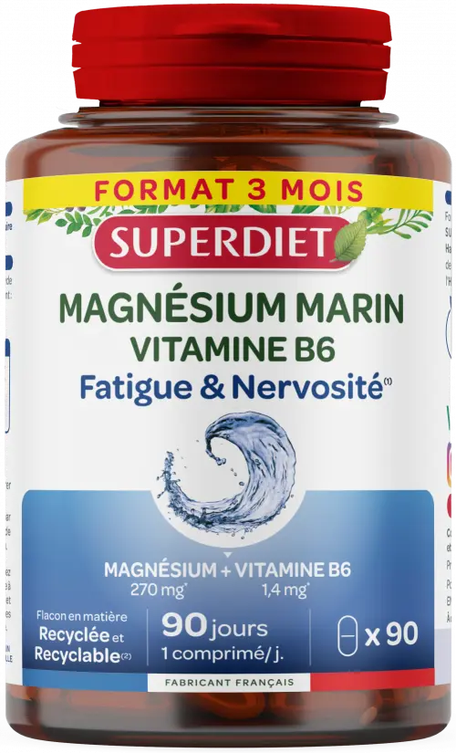 Magnesio Marino + Vitamina B6 · Superdiet · 90 comprimidos