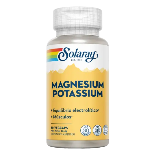 Magnesio y Potasio · Solaray · 60 cápsulas