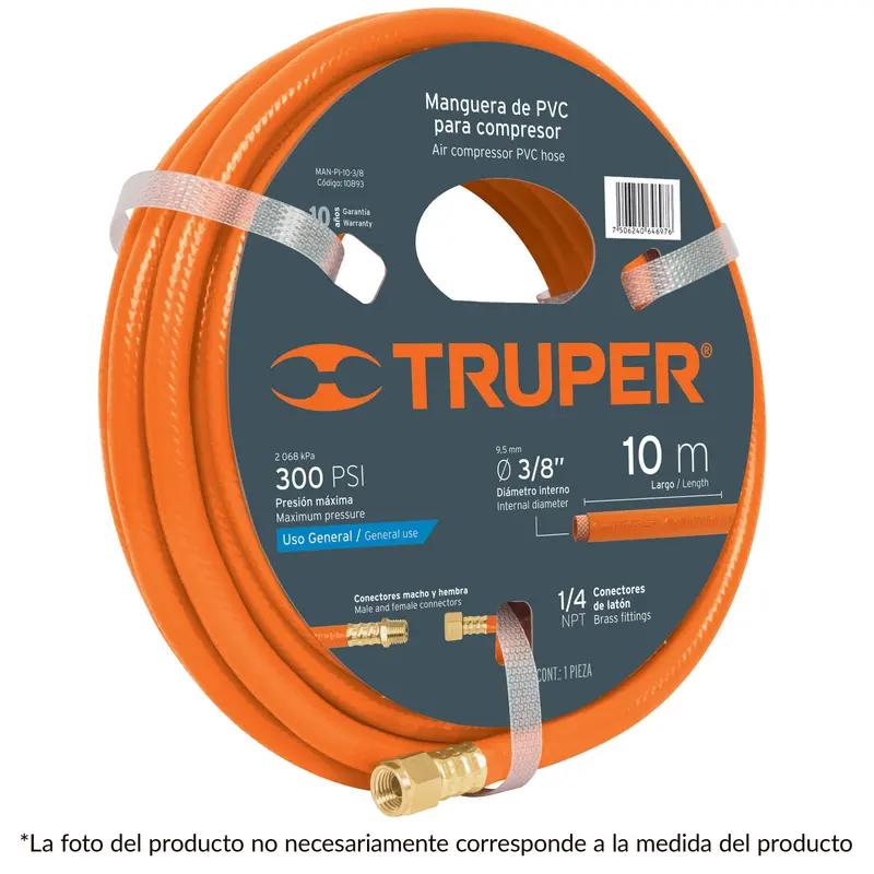 Manguera De Pvc Baja Presión - 10 M - 1/4"