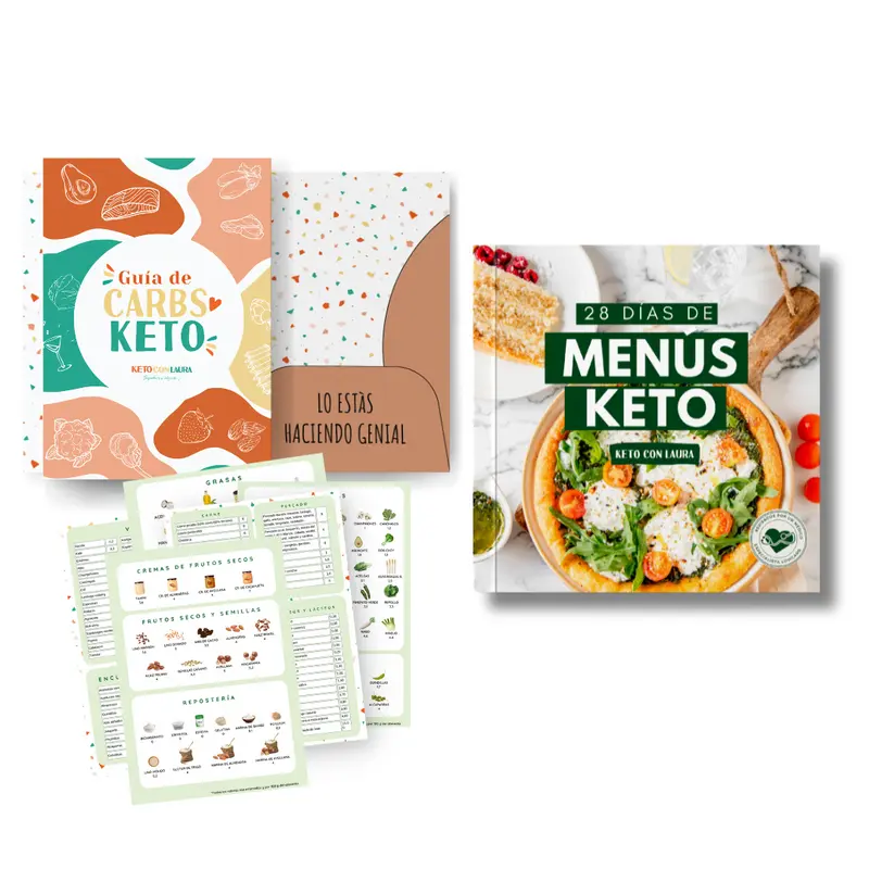 Menús Keto y Guía de carbohidratos keto, conversiones y sustituciones - Formato físico