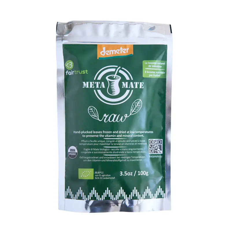 Meta Mate Raw 100g – Yerba Mate Orgánica Y Demeter