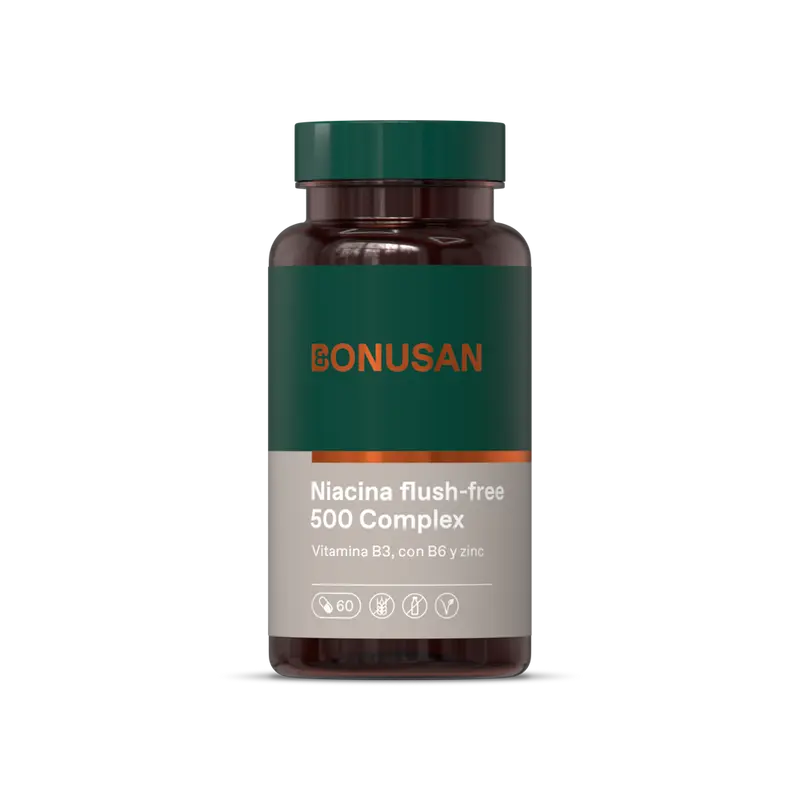 Niacina Flush-Free 500 Complex · Bonusan · 60 cápsulas