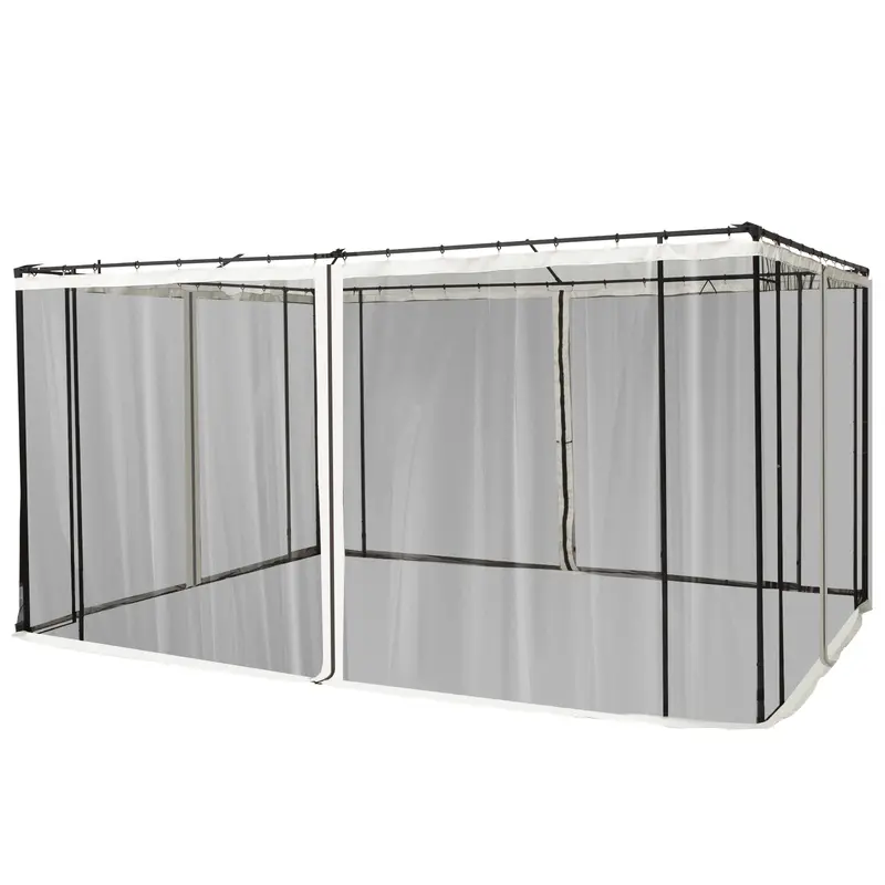 Outsunny 4 Paneles Laterales 352x207 Cm Para Carpa De Jardín Mosquitera